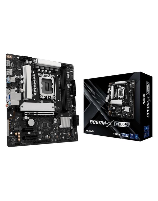 Mainboard|ASROCK|Intel B860|LGA 1851 (Socket V1)|micro ATX|RAM DDR5-SDRAM|2xSlots|1xNumber of M.2 (M) slots|B860M-XGEN5