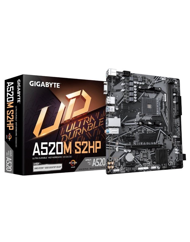 Mainboard|GIGABYTE|AMD A520|Socket AM4|micro ATX|RAM DDR4-SDRAM|2xSlots|1xNumber of M.2 (M) slots|A520MS2HP1.0