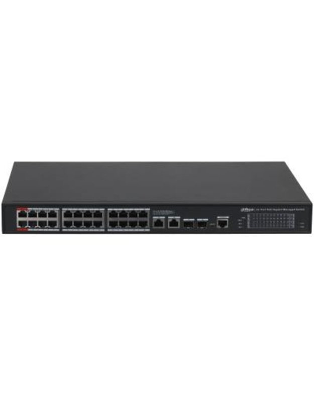Switch|DAHUA|Switch type Managed|Switch layer L2|26xRJ-45 ports|RJ-45 Ports Type Gigabit Ethernet (10/100/1000)|Power over Ethernet (PoE) Yes|24xPower over Ethernet (PoE) ports quantity|Total Power over Ethernet (PoE) budget 360 W|S4228-24GT-360