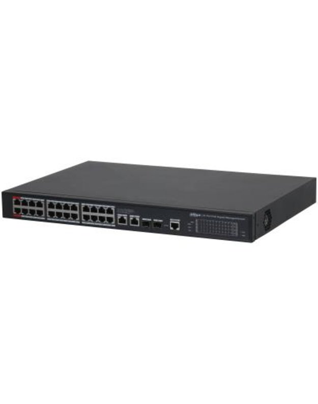 Switch|DAHUA|Switch type Managed|Switch layer L2|26xRJ-45 ports|RJ-45 Ports Type Gigabit Ethernet (10/100/1000)|Power over Ethernet (PoE) Yes|24xPower over Ethernet (PoE) ports quantity|Total Power over Ethernet (PoE) budget 360 W|S4228-24GT-360