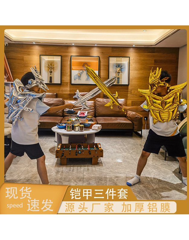 Armor theme pripučiamų šarvų rinkinys, auksinė spalva 2