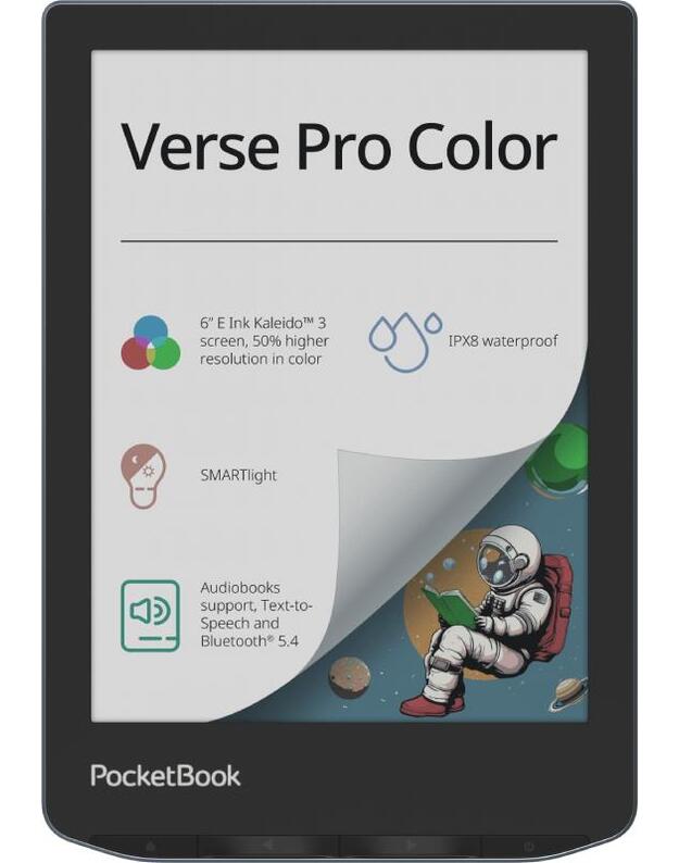 E-Reader|POCKETBOOK|Verse Pro Color|6 |1072x1448|1xUSB-C|Wireless LAN|Bluetooth|Dark Blue|PB634K3-1-WW