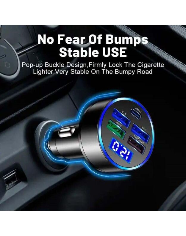 DreamQo WGS-G44 150W 5-port car charger, black