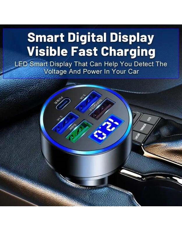 DreamQo WGS-G44 150W 5-port car charger, black