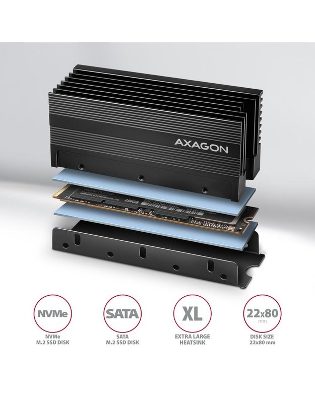 SSD ACC COOLER M.2 2280/36MM CLR-M2XL AXAGON