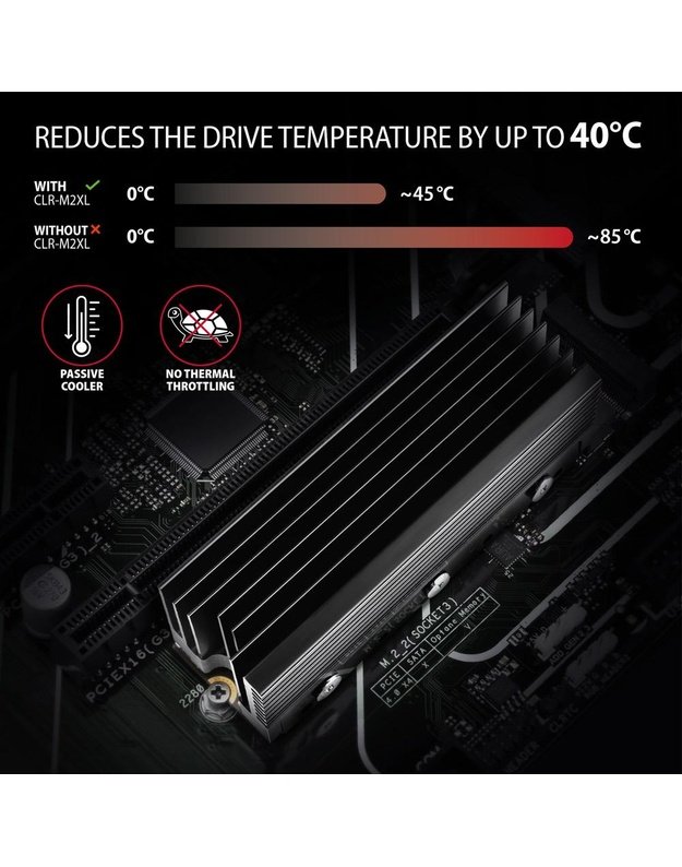 SSD ACC COOLER M.2 2280/36MM CLR-M2XL AXAGON