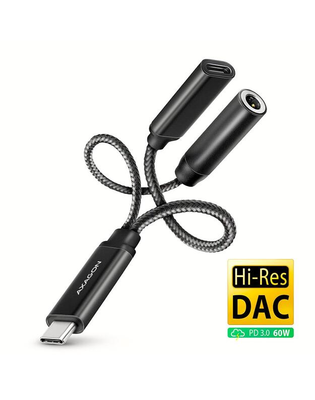 SOUND CARD ADAPTER USB-C/3.5MM/HI-RES DAC ADA-HCPD AXAGON