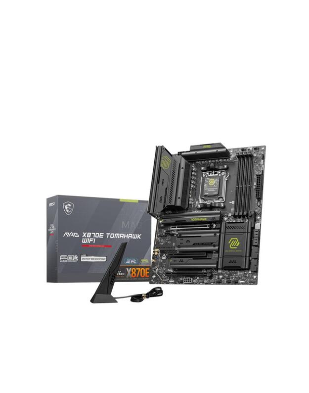 Mainboard|MSI|AMD X870E|SAM5|ATX|Memory DDR5|Memory slots 4|3xPCI-Express 16x|4xM.2|1xAudio-In|1xAudio-Out|4xUSB 2.0|2xUSB 3.2|3xUSB-C|1xRJ45|MAGX870ETOMAHAWKWIFI