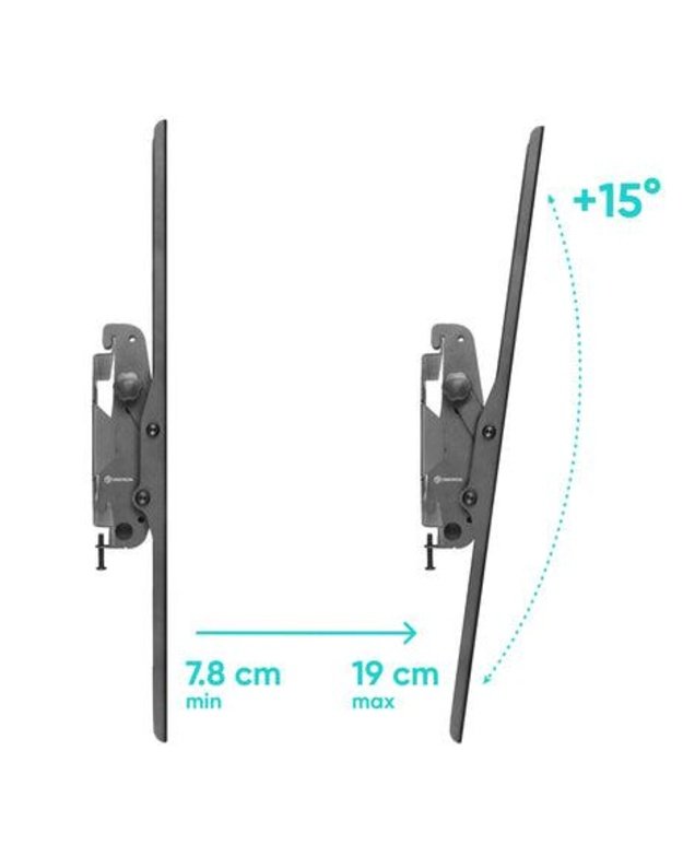 Sieninis televizoriaus laikiklis Onkron 55–100", juodas (UT4-B)