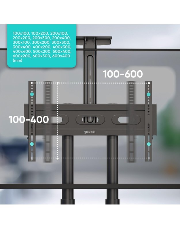 Mobilus televizoriaus stovas Onkron 40–70", juodas (TS1551-B)