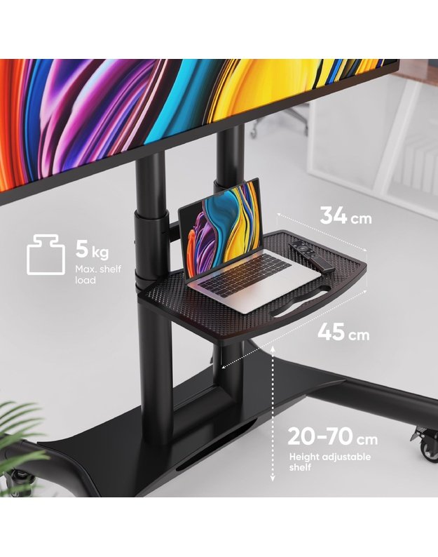 Mobilus televizoriaus stovas Onkron 40–70", juodas (TS1551-B)