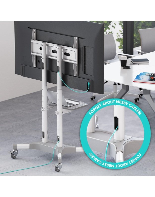 Mobilus televizoriaus stovas Onkron 32–65", baltas (TS1351-W)
