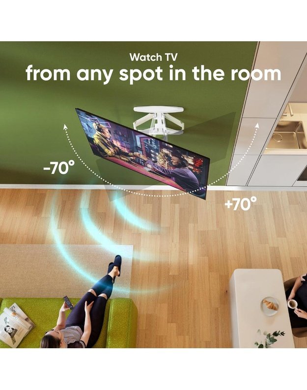 Sieninis TV laikiklis Onkron 40–75", baltas (M6L-W)
