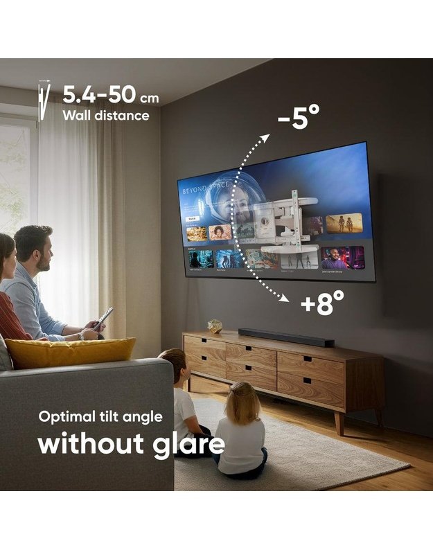 Sieninis TV laikiklis Onkron 40–75", baltas (M6L-W)