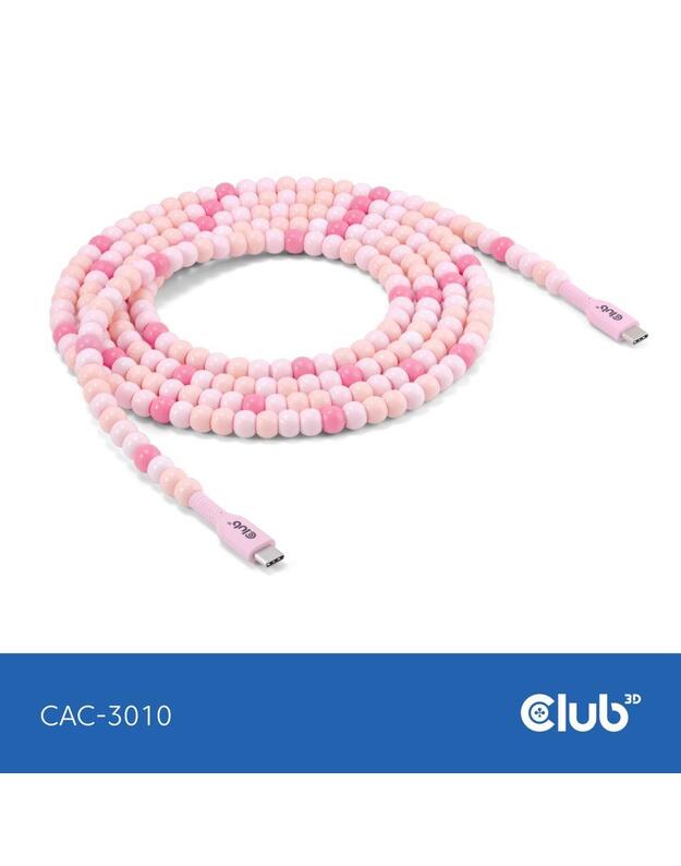 CABLE USB-C TO USB-C/PINK CAC-3010 CLUB3D