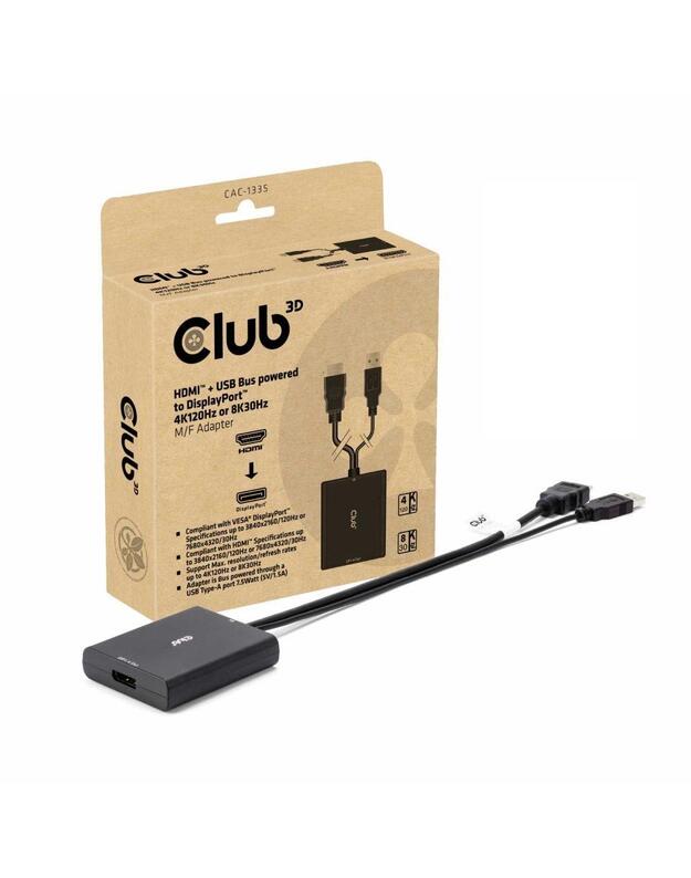 I/O ADAPTER DP TO USB/HDMI/M/F CAC-1335 CLUB3D