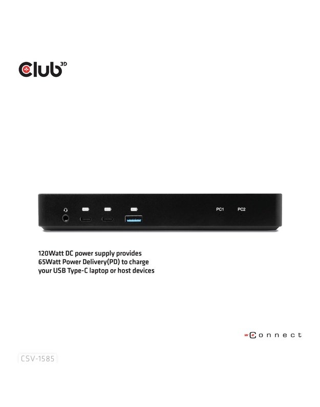 NB ACC DOCKING STATION/USB-C 120W CSV-1585 CLUB3D