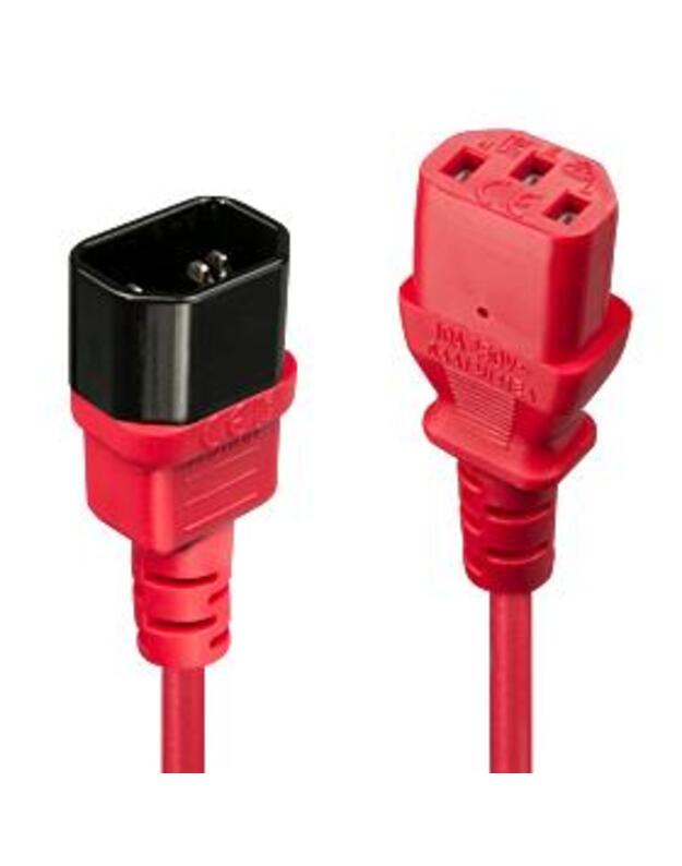 CABLE POWER IEC EXTENSION 1M/RED 30477 LINDY