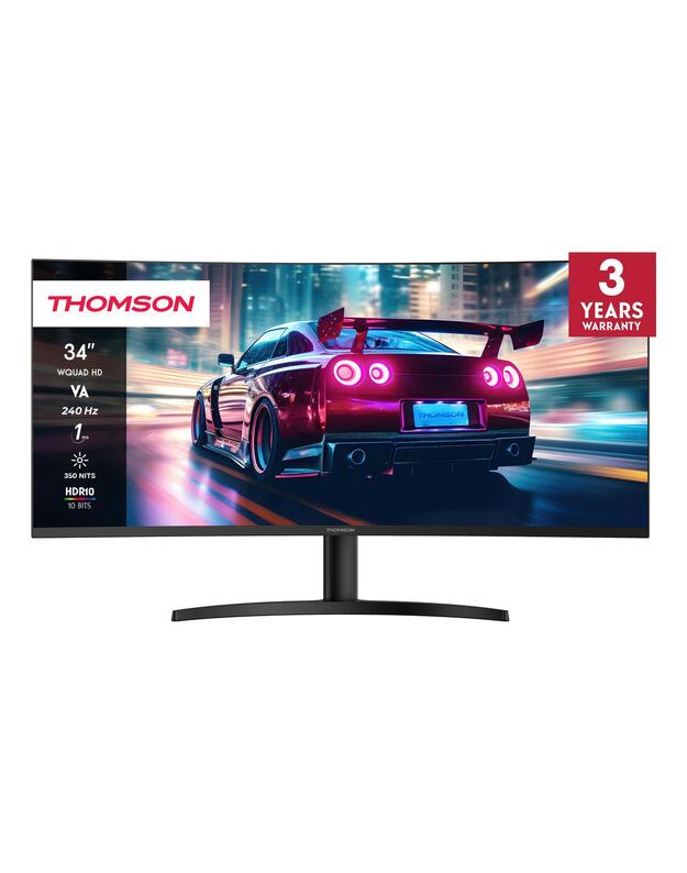 LCD Monitor|THOMSON|34  |3440 x 1440 pixels|UltraWide Quad HD|LCD|Curved|M34QG7Y14C