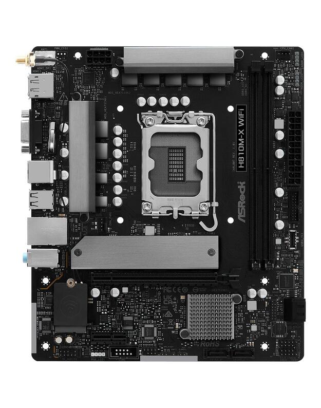 Mainboard|ASROCK|Intel H810|LGA 1851 (Socket V1)|micro ATX|RAM DDR5-SDRAM|2xSlots|Wi-Fi Yes|Bluetooth Yes|1xNumber of M.2 (M) slots|H810M-XWIFI