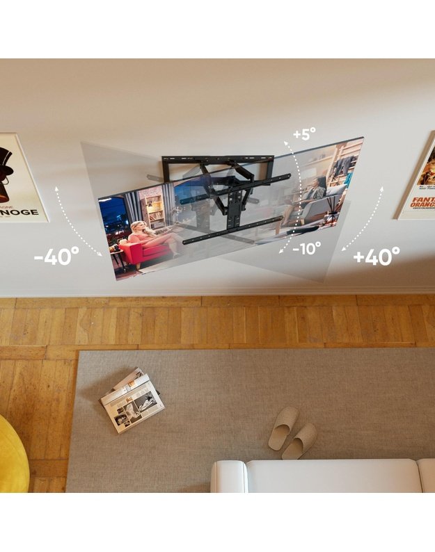 Sieninis televizoriaus laikiklis Onkron 32–90", juodas (SM6-B)