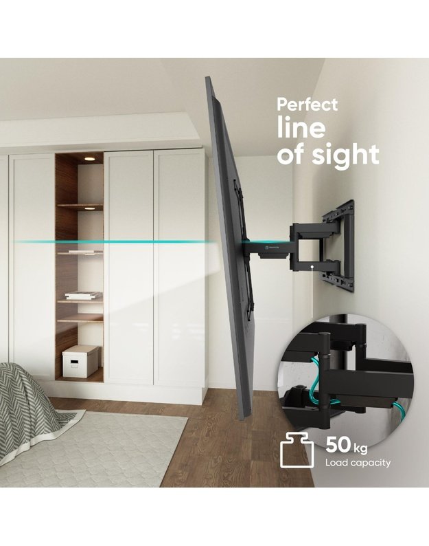 Sieninis televizoriaus laikiklis Onkron 32–90", juodas (SM6-B)