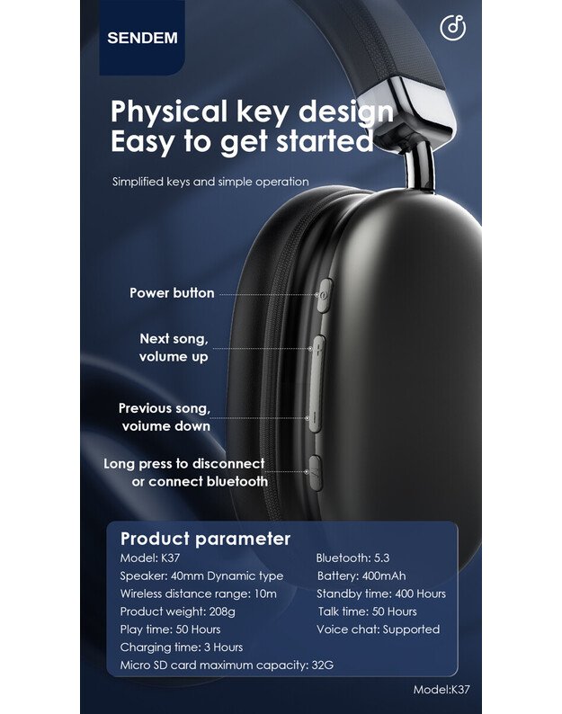 SENDEM K37 HF BT, baltos 4