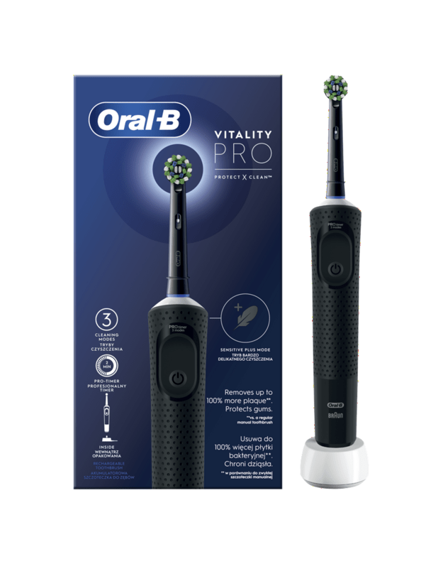 Elektrinis dantų šepetėlis ORAL-B BRAUN VITALITY D103, juodas