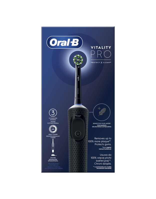 Elektrinis dantų šepetėlis ORAL-B BRAUN VITALITY D103, juodas 2