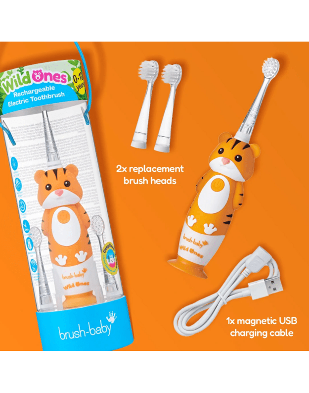 Elektrinis dantų šepetukas Brush baby WILDONES TIGER 6