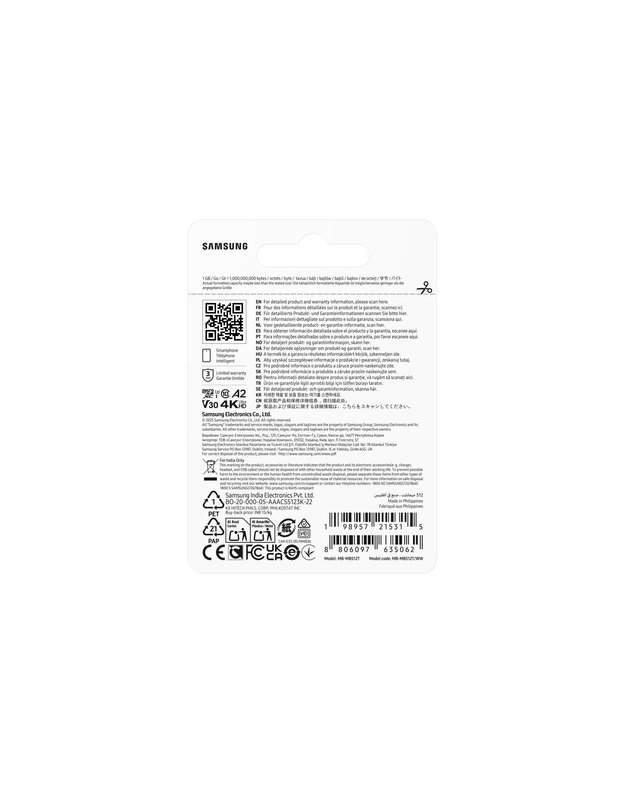 Atminties kortelė Samsung microSDXC T7 512GB V30 (MB-MB512T/WW)