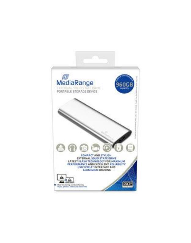 External SSD|MEDIARANGE|Read speed 450 MB/s|Write speed 420 MB/s|Form factor M.2|NVMe Yes| 900 GB|MR1103