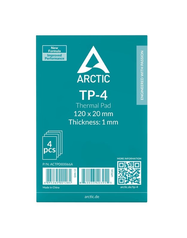 CPU COOLER ACC THERMAL PAD 4PK/120X20X1.0 ACTPD00066A ARCTIC