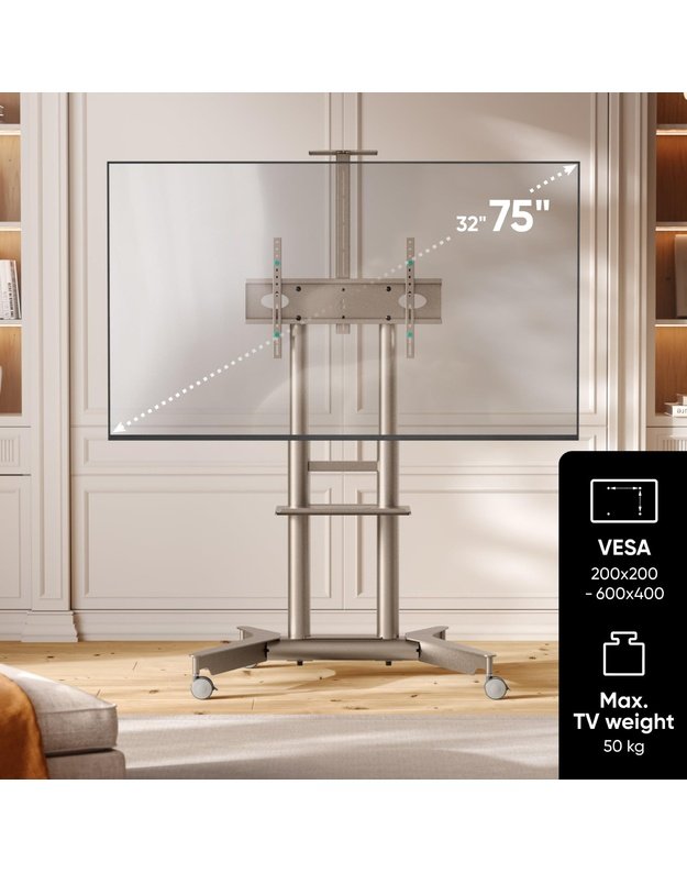 TV SET ACC MOBILE STAND/32-75 /CHAMPAGNE TS1571-C ONKRON
