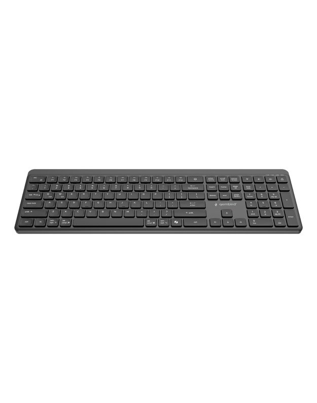 Belaidė plona klaviatūra Gembird 2.4G + Bluetooth, US (KB-WPS-03)
