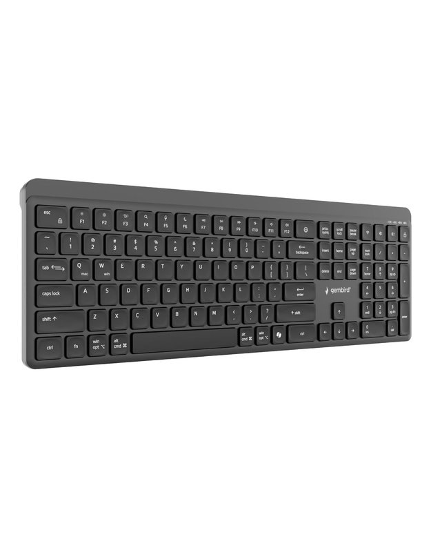 Belaidė plona klaviatūra Gembird 2.4G + Bluetooth, US (KB-WPS-03)