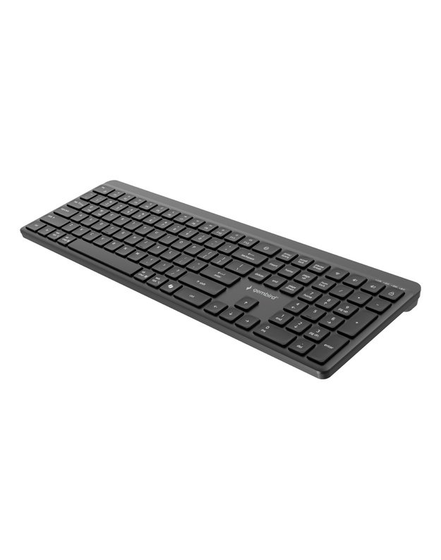 Belaidė plona klaviatūra Gembird 2.4G + Bluetooth, US (KB-WPS-03)
