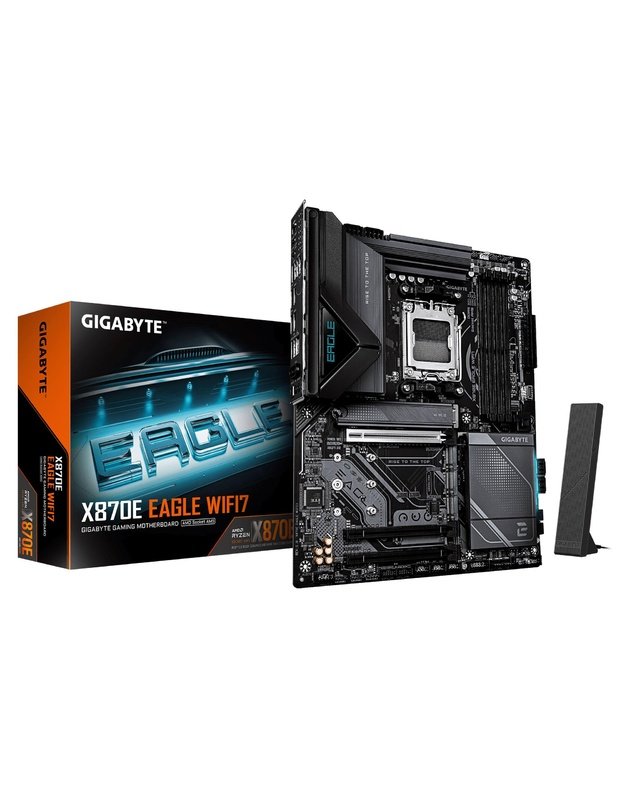 Mainboard|GIGABYTE|AMD X870E|Socket AM5|ATX|RAM DDR5-SDRAM|4xSlots|Wi-Fi Yes|Bluetooth Yes|4xNumber of M.2 (M) slots|X870EEAGLEWIFI7
