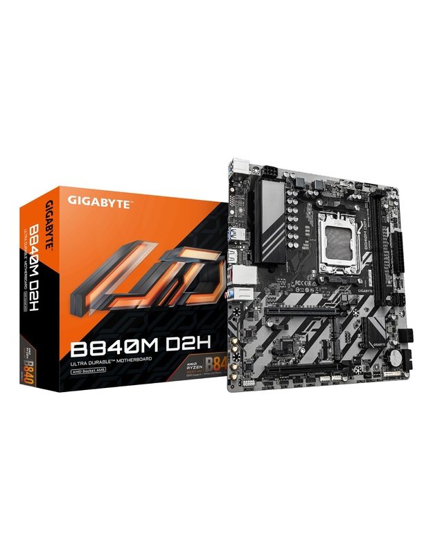 Mainboard|GIGABYTE|AMD B840|Socket AM5|micro ATX|RAM DDR5-SDRAM|2xSlots|2xNumber of M.2 (M) slots|B840M D2H (Rev. 1.1)|B840MD2H1.1