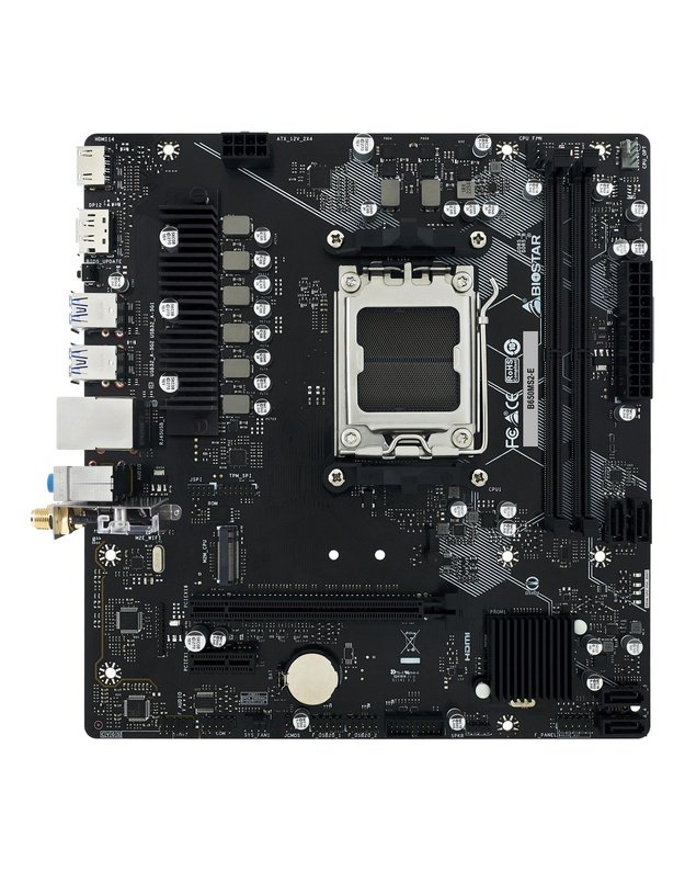 Mainboard|BIOSTAR|AMD B650|Socket AM5|micro ATX|RAM DDR5-SDRAM|2xSlots|1xNumber of M.2 (M) slots|B650MS2-E