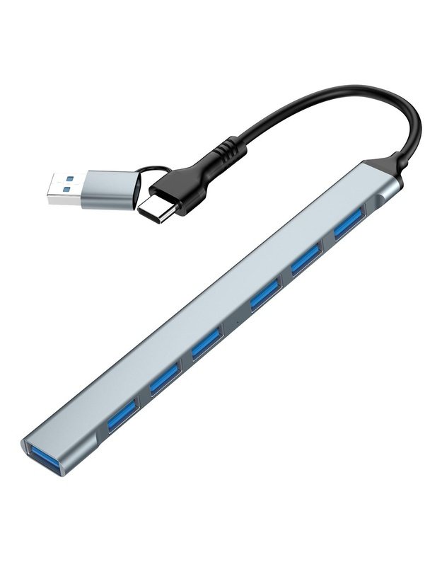 I/O HUB USB-A/USB-C 7PORT/UHB-ACM-U3P1U2P6-01 GEMBIRD
