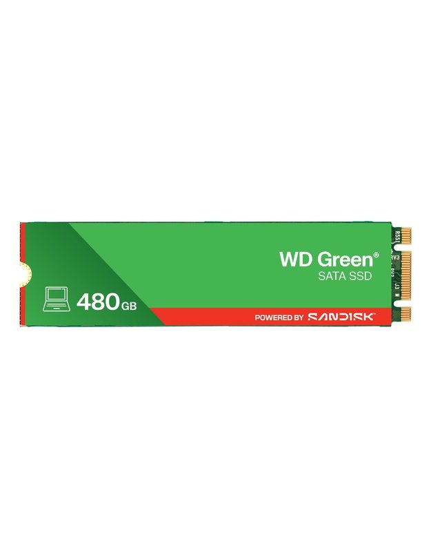 SSD|SANDISK|MTBF 1000000 h|Read speed 545 MB/s|Serial ATA III|M.2|480 GB|POWERED BY SANDISK|Green|WDS480G3G0B