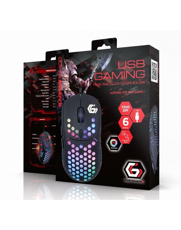 MOUSE USB OPTICAL GAMING RGB/MUSG-RAGNAR-RX400 GEMBIRD