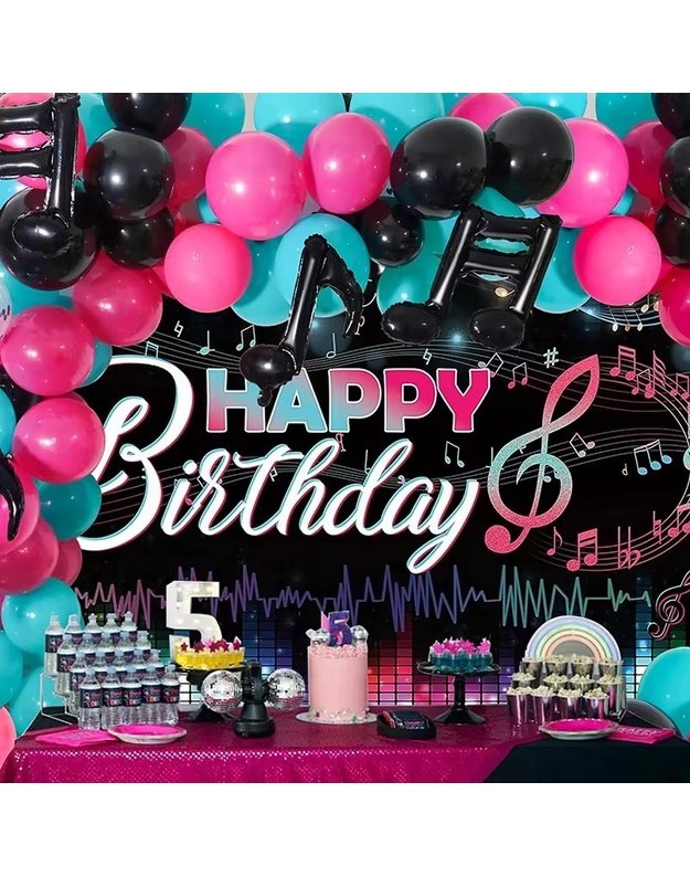 Music Theme balionų rinkinys (124 vnt) 4