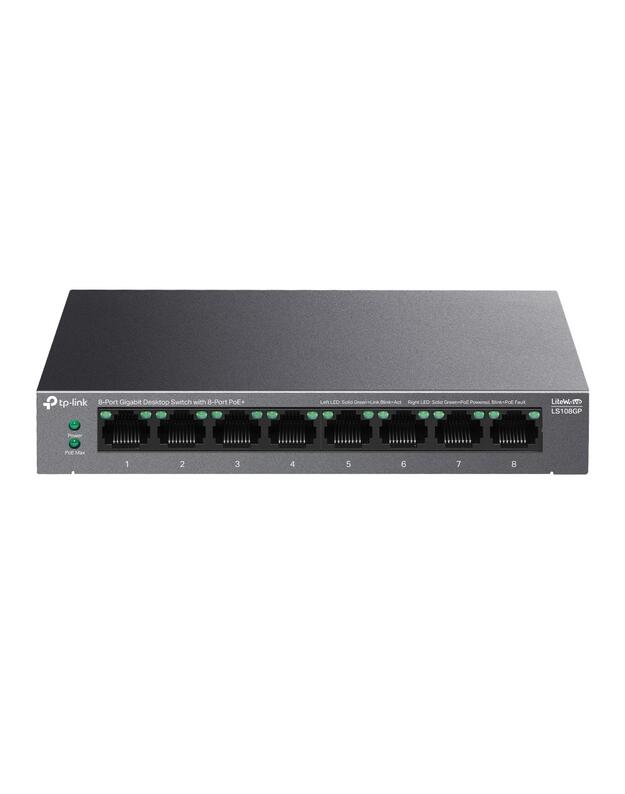 Switch|TP-LINK|LS108GP|Desktop/pedestal|8x10Base-T / 100Base-TX / 1000Base-T|PoE+ ports 8|LS108GP