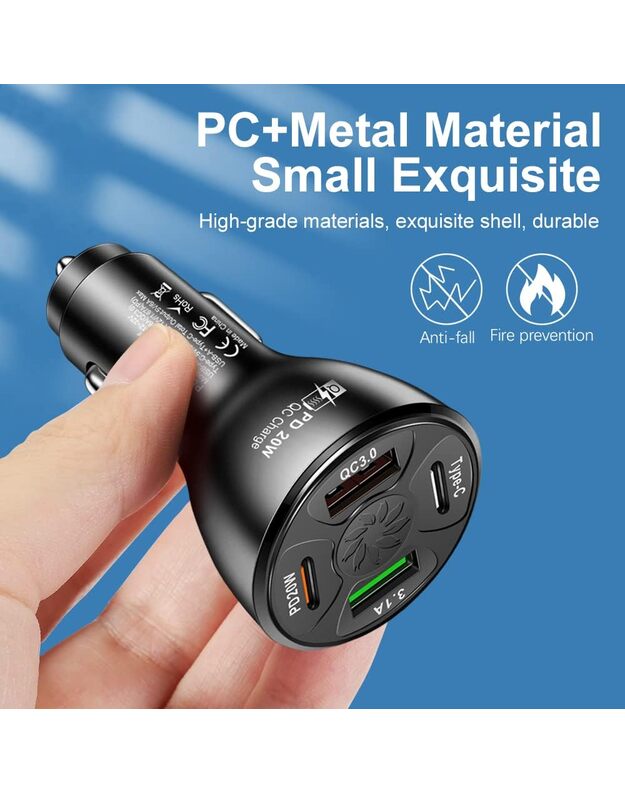 DreamQo BK 362 QC3.0 2PD 20W car charger, black