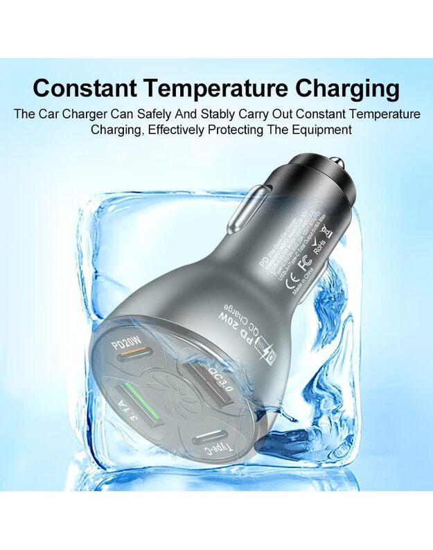 DreamQo BK 362 QC3.0 2PD 20W car charger, black