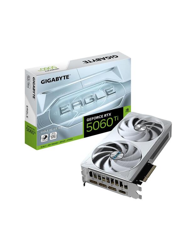Graphics Card|GIGABYTE|NVIDIA GeForce RTX 5060 Ti|16 GB|GDDR7|128 bit|PCIE 5.0 16x|GPU 2617 MHz|Dual Slot Fansink|1xHDMI|3xDisplayPort|N506TEAGLEOCICE-16GD1.0