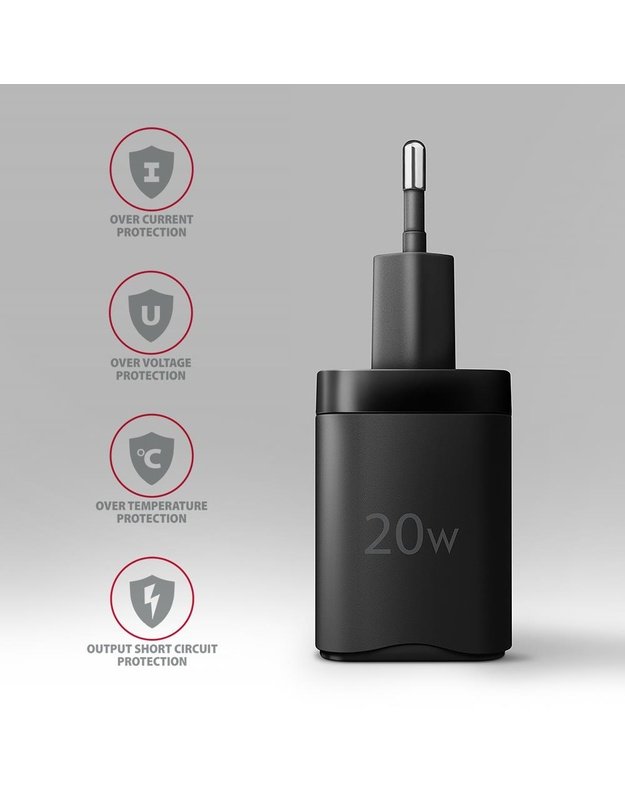 Sieninis įkroviklis Axagon USB 20W, 2 prievadai, juodas (ACU-PQ20)