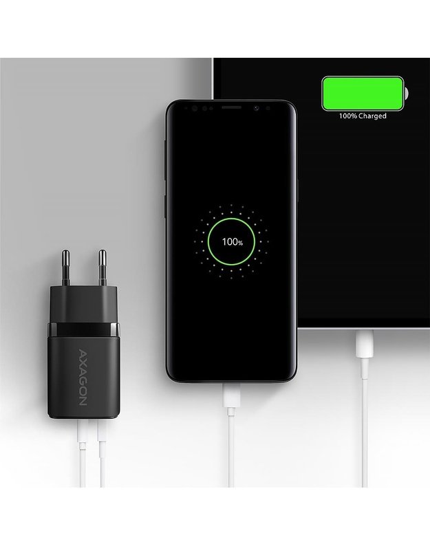 Sieninis įkroviklis Axagon USB 20W, 2 prievadai, juodas (ACU-PQ20)